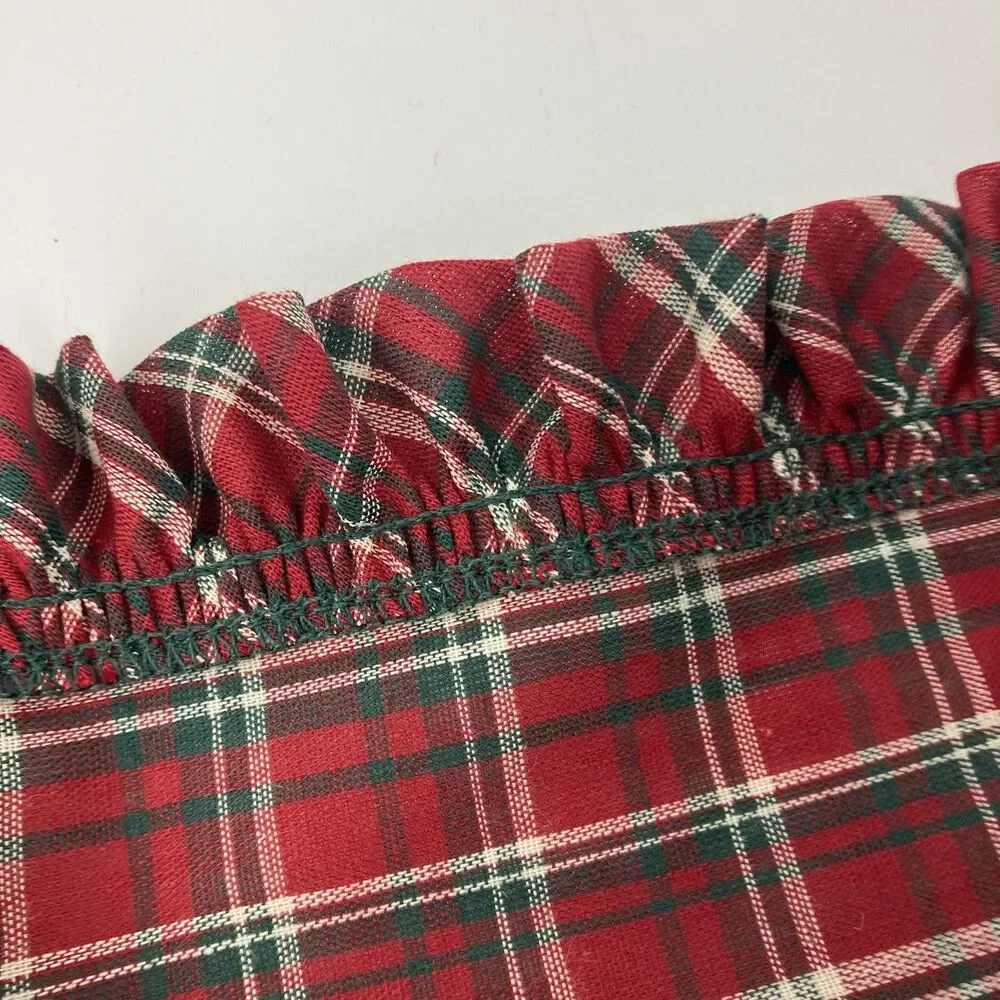 Longaberger Plaid Tidings Medium Key Basket Liner | 8x2.5x6